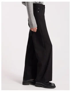 David Lawrence Atlan Wide Leg Jean in Black