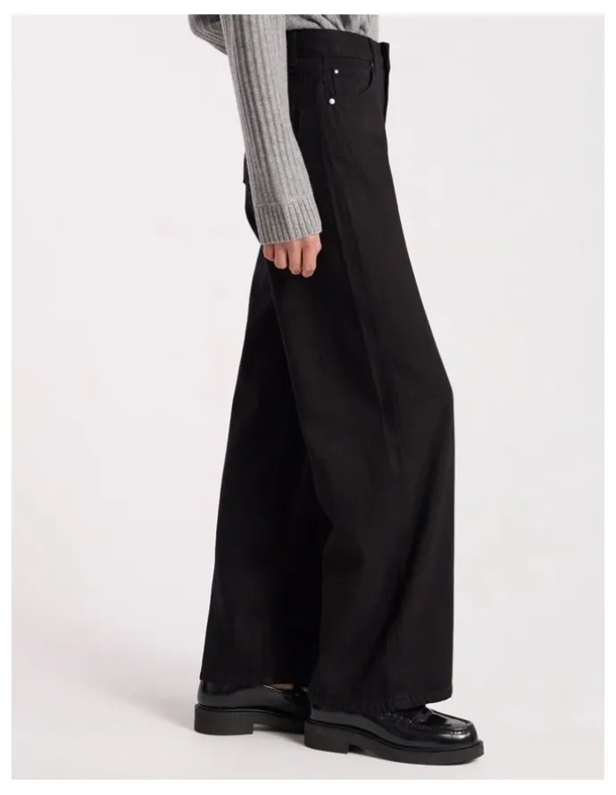 David Lawrence Atlan Wide Leg Jean in Black