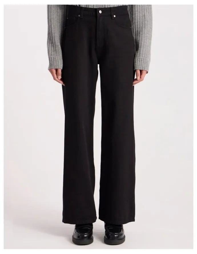 David Lawrence Atlan Wide Leg Jean in Black