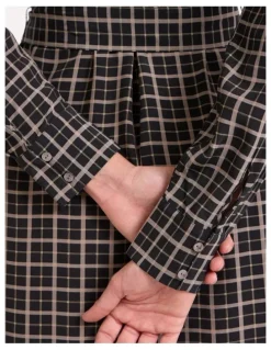 David Lawrence Ava Shirt Dress in Black Check