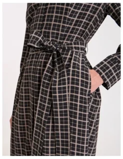 David Lawrence Ava Shirt Dress in Black Check