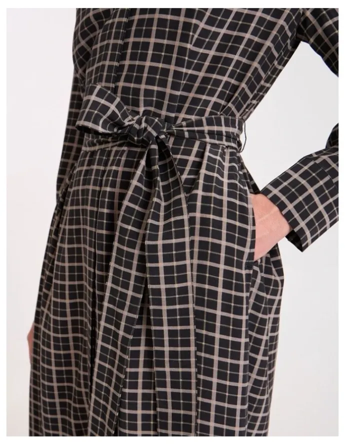 David Lawrence Ava Shirt Dress in Black Check