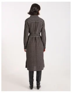 David Lawrence Ava Shirt Dress in Black Check