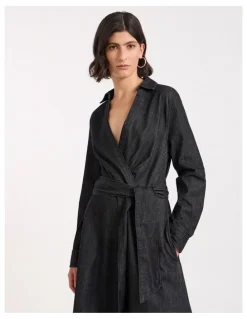 David Lawrence Blancha Denim Dress in Washed Black