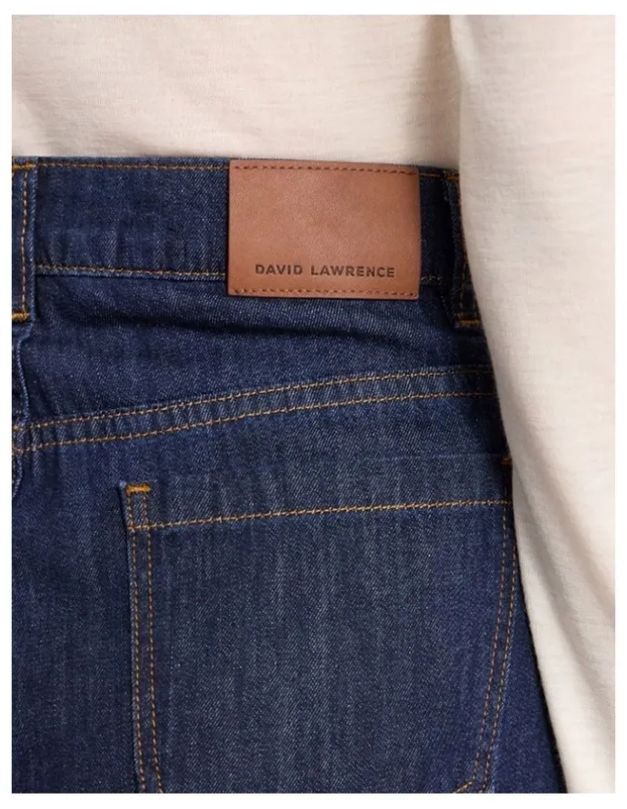 David Lawrence Malta Relaxed Wide Leg Jean in Dark Indigo