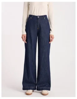 David Lawrence Malta Relaxed Wide Leg Jean in Dark Indigo