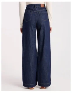 David Lawrence Malta Relaxed Wide Leg Jean in Dark Indigo