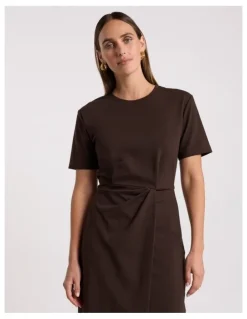 David Lawrence Rhian Jersey Dress in Coffee