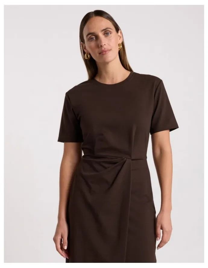 David Lawrence Rhian Jersey Dress in Coffee
