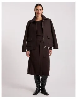 David Lawrence Shyla Merino Knit Dress in Coffee