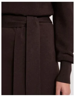 David Lawrence Shyla Merino Knit Dress in Coffee