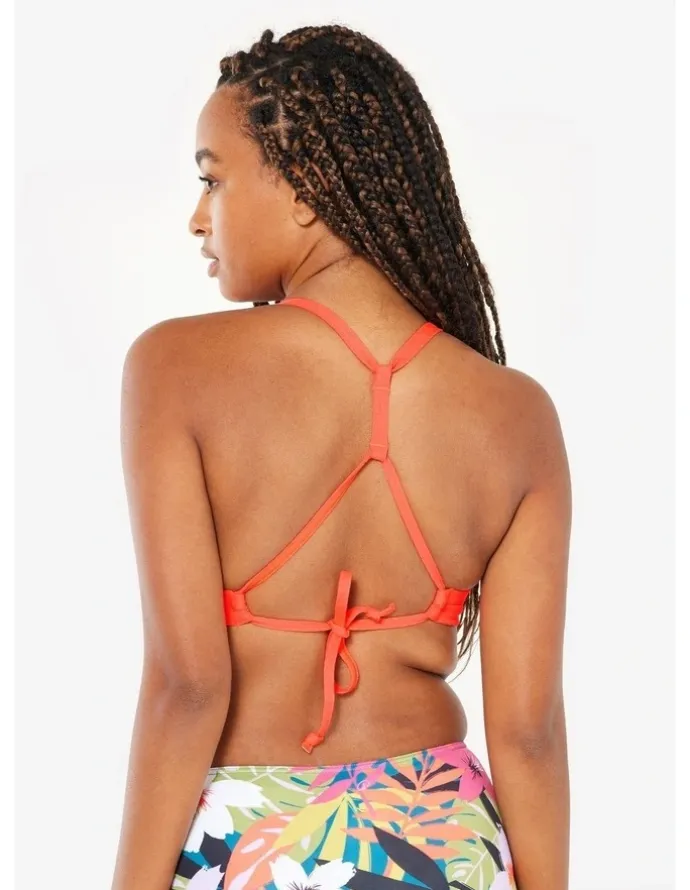 Decathlon Bea Surfing Textured Bikini Crop Top in Neon Orange