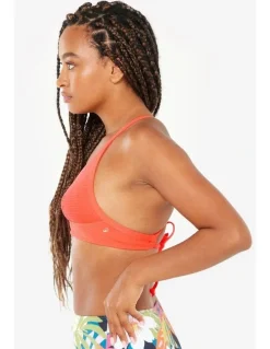 Decathlon Bea Surfing Textured Bikini Crop Top in Neon Orange