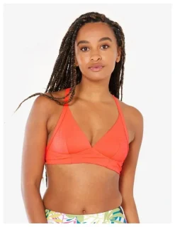 Decathlon Bea Surfing Textured Bikini Crop Top in Neon Orange