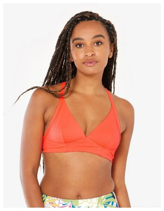 Decathlon Bea Surfing Textured Bikini Crop Top in Neon Orange