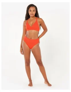 Decathlon Bea Surfing Textured Bikini Crop Top in Neon Orange