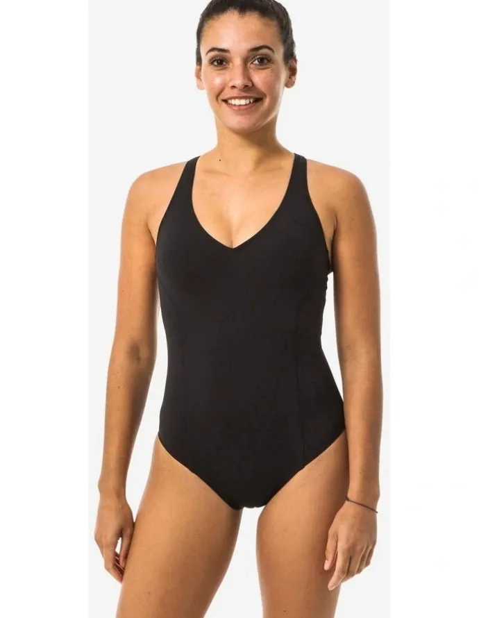 Decathlon One-Piece Swimsuit in Pearl Black