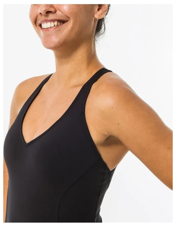 Decathlon One-Piece Swimsuit in Pearl Black