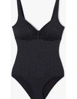 Decathlon 1-Piece Body-Sculpting Doli Puka Swimsuit in Black