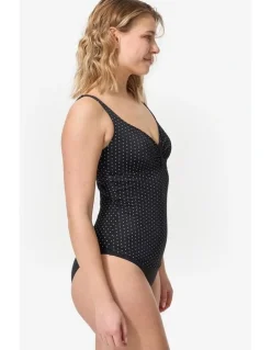 Decathlon 1-Piece Body-Sculpting Doli Puka Swimsuit in Black