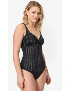 Decathlon 1-Piece Body-Sculpting Doli Puka Swimsuit in Black
