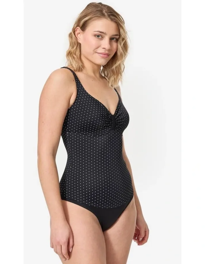 Decathlon 1-Piece Body-Sculpting Doli Puka Swimsuit in Black