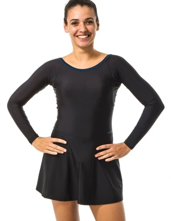 Decathlon Una Sleeve One-Piece Swimsuit in Black