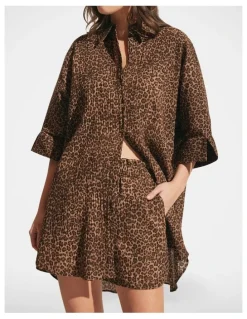 DECJUBA Beach Short in Leopard