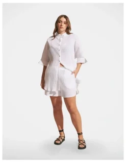 DECJUBA Beach Short in White
