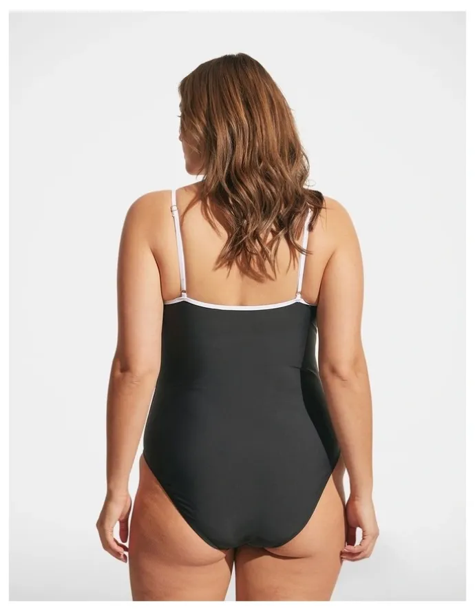 DECJUBA Contrast Scoop One Piece in Black