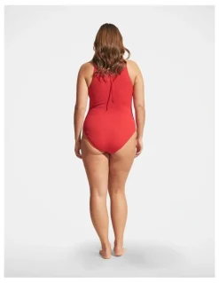 DECJUBA Crinkle Racer One Piece in Red
