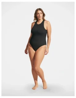 DECJUBA Crinkle Racer One Piece in Black