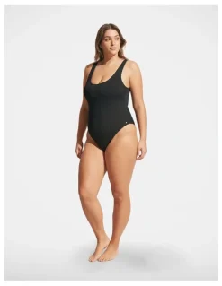 DECJUBA Crinkle Scoop One Piece in Black
