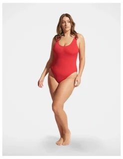 DECJUBA Crinkle Scoop One Piece in Red
