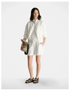 DECJUBA D-Luxe Embossed Sweat Shorts in White