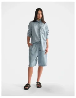 DECJUBA D-Luxe Fluid Denim Short in Blue