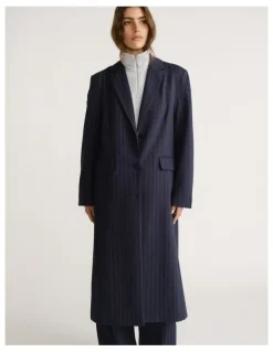 Decjuba D-Luxe Pinstripe Blazer Coat
