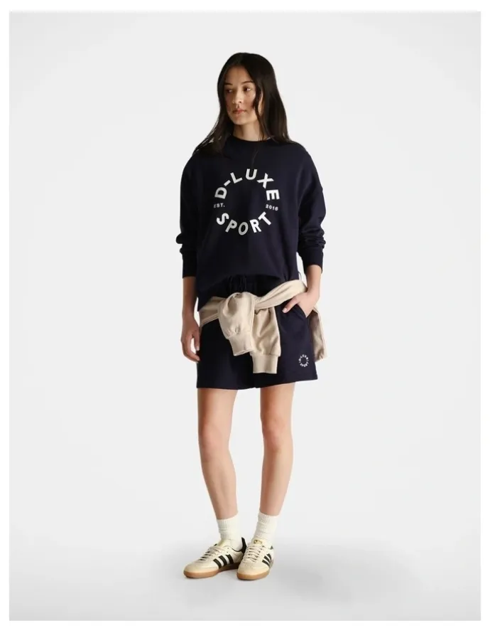 DECJUBA D-Luxe Stamp Terry Shorts in Blue