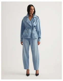 Decjuba Eden Denim Crop Trench