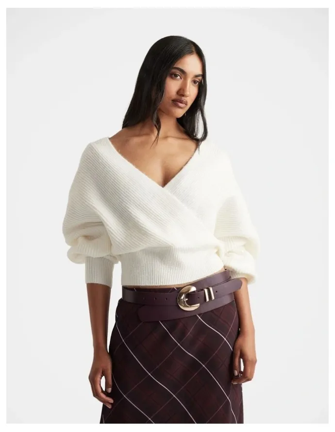 DECJUBA Harper Crossover Jumper in White