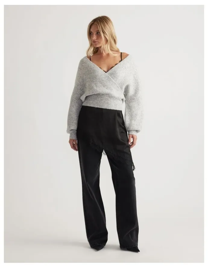 DECJUBA Harper Crossover Jumper in Grey