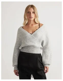 DECJUBA Harper Crossover Jumper in Grey