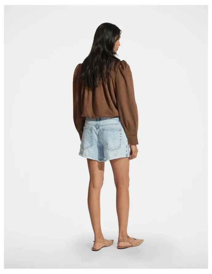DECJUBA Harper Rolled Cuff Denim Short in Blue