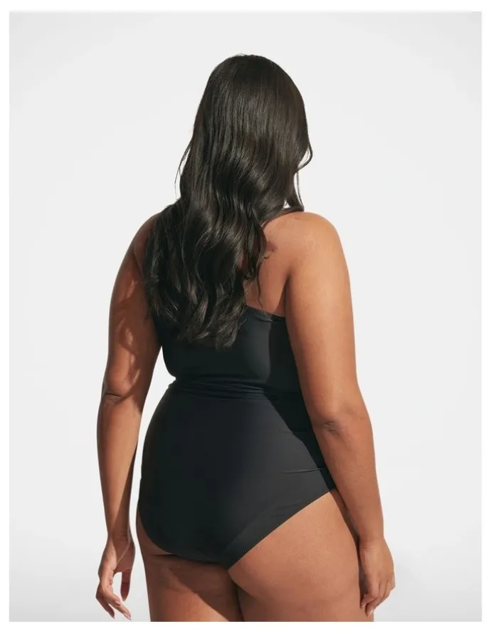 DECJUBA Matte One Shoulder One Piece in Black