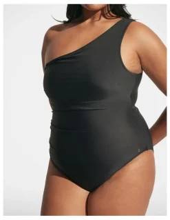 DECJUBA Matte One Shoulder One Piece in Black