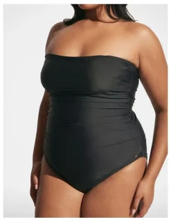 DECJUBA Matte Ruched One Piece in Black