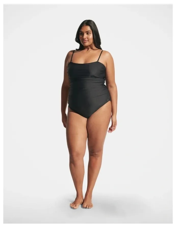 DECJUBA Matte Ruched One Piece in Black