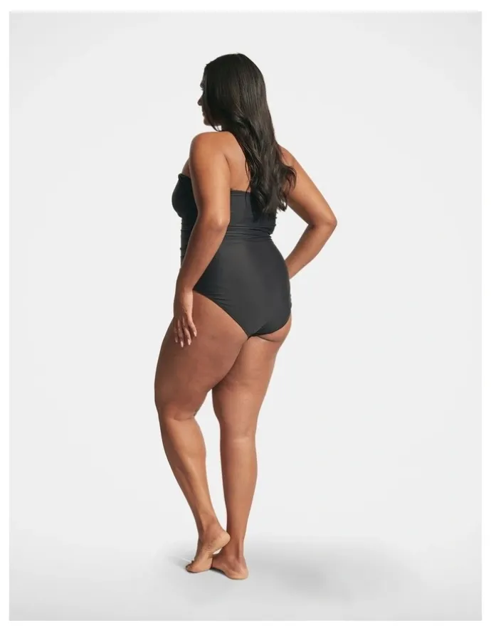 DECJUBA Matte Ruched One Piece in Black