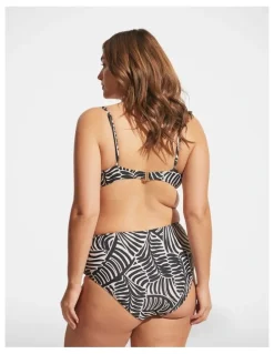 DECJUBA Matte Square Neck Bikini Top in Stencil Palm