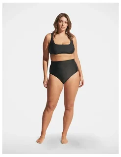DECJUBA Matte Square Neck Bikini Top in Black
